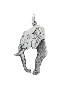 Elephant & Sapphire Pendant